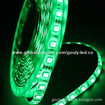 Green Color Flexible LED Strip with 60 Pieces of 5050 SMD LEDs/Meter